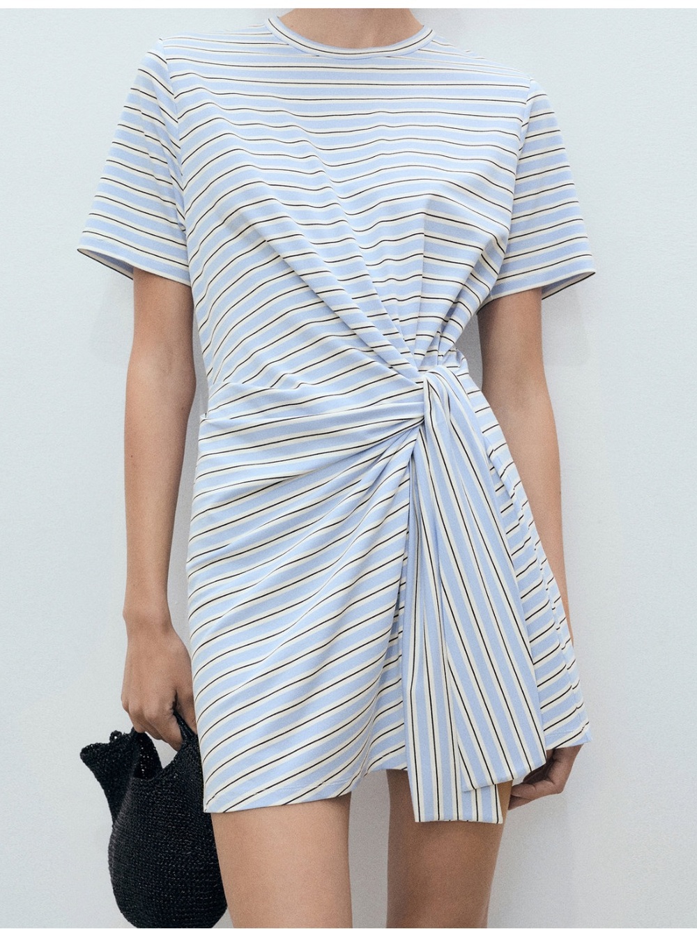 Mango Striped Dress With Side Knot
